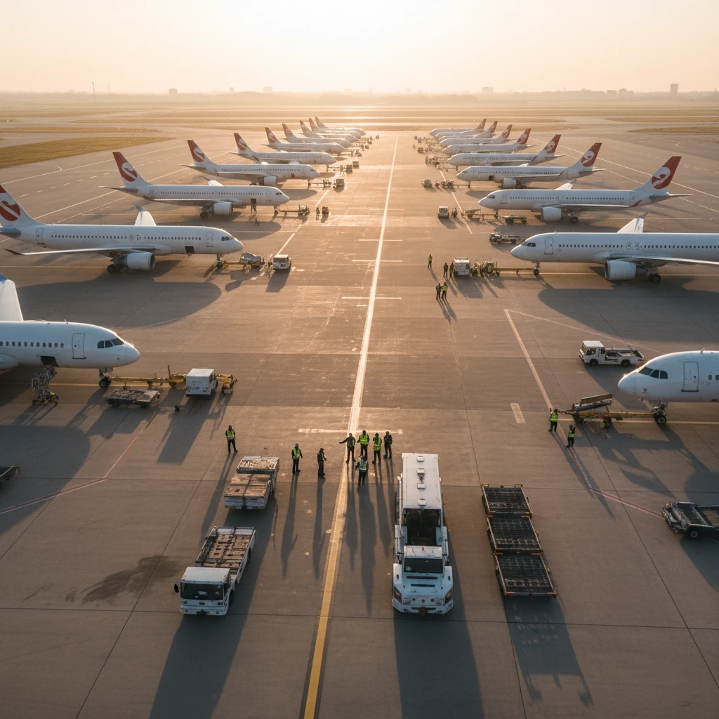 Private jet preparing for departure on the apron